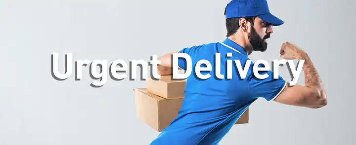 Delivery man running fast